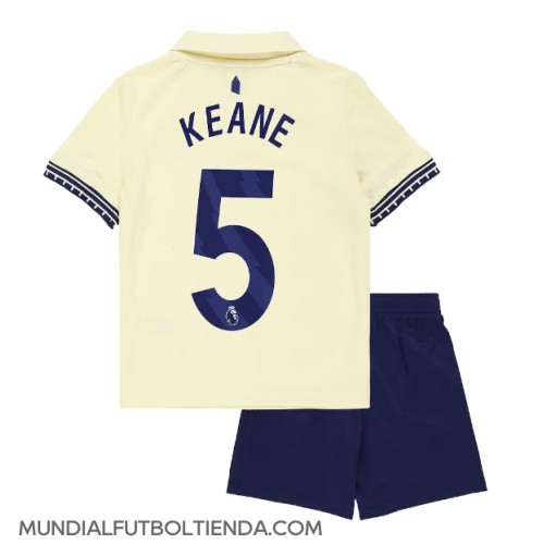 Camiseta Everton Michael Keane #5 Segunda Equipación Replica 2025-26 para niños mangas cortas (+ Pantalones cortos)